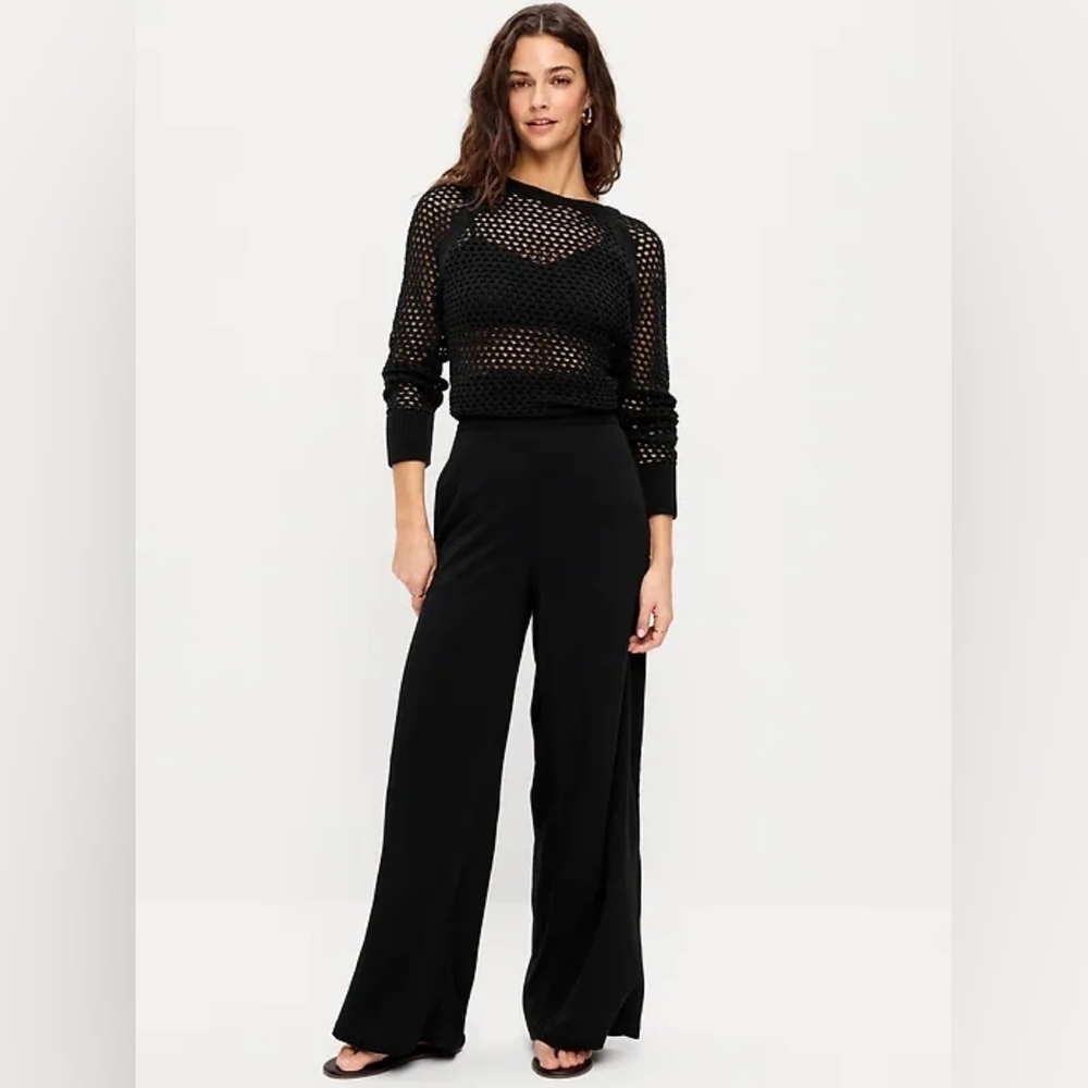 Old Navy Playa High Rise Wide Leg Pull On Drapey Rayon Pants sz Small Comfy NWT